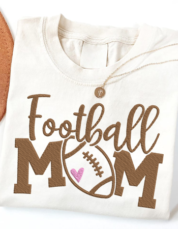 Football Mom Embroidered Sweatshirt – Game Day Crewneck for Proud Moms