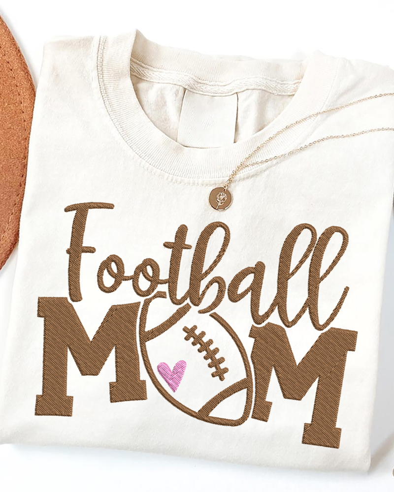Football Mom Embroidered Sweatshirt – Game Day Crewneck for Proud Moms