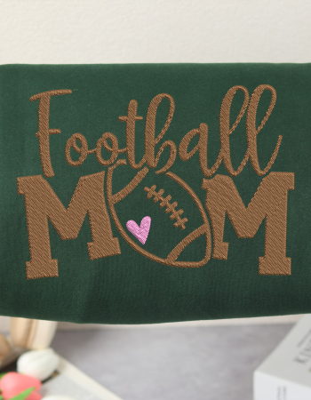 Football Mom Embroidered Sweatshirt – Game Day Crewneck for Proud Moms