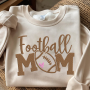 Football Mom Embroidered Sweatshirt – Game Day Crewneck for Proud Moms