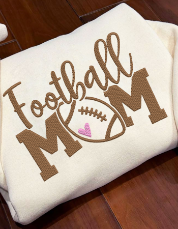 Football Mom Embroidered Sweatshirt – Game Day Crewneck for Proud Moms