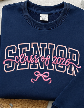 Senior Class of 2026 Embroidered Sweatshirt | Graduation Pullover