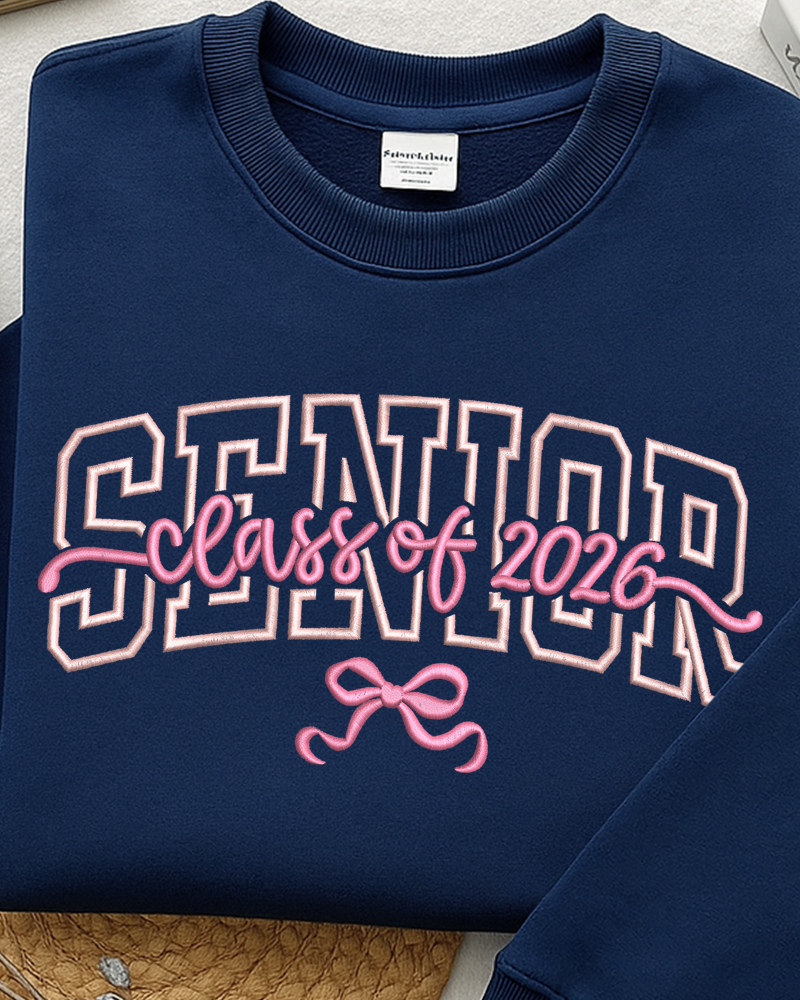 Senior Class of 2026 Embroidered Sweatshirt | Graduation Pullover