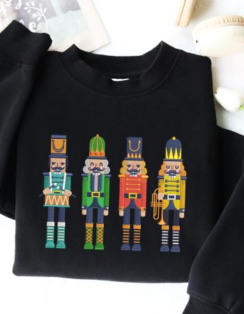 Nutcracker Embroidered Sweatshirt – Christmas Holiday Crewneck