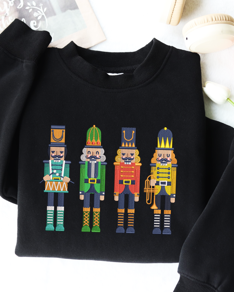 Nutcracker Embroidered Sweatshirt – Christmas Holiday Crewneck