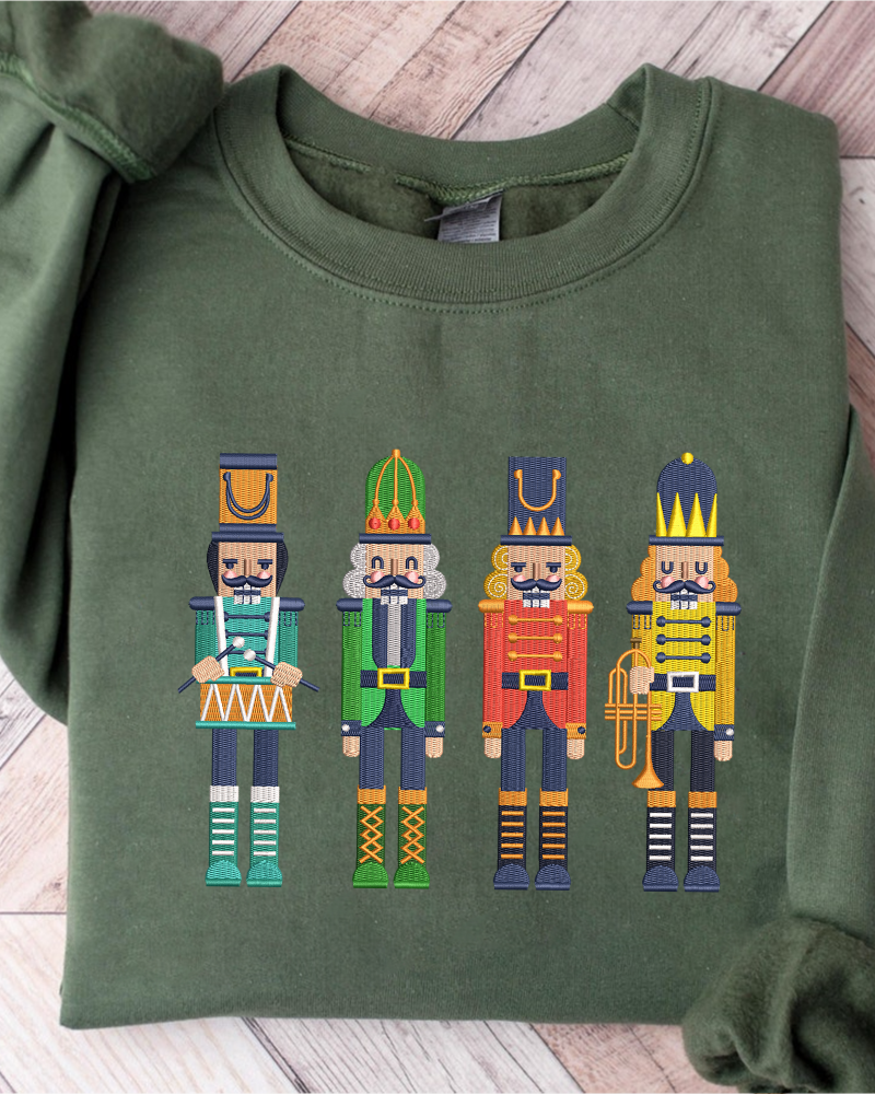 Nutcracker Embroidered Sweatshirt – Christmas Holiday Crewneck
