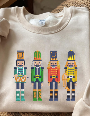 Nutcracker Embroidered Sweatshirt – Christmas Holiday Crewneck