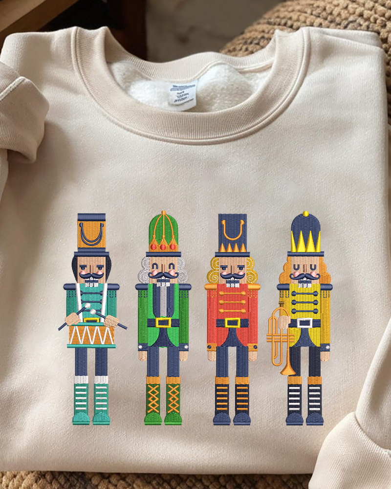 Nutcracker Embroidered Sweatshirt – Christmas Holiday Crewneck