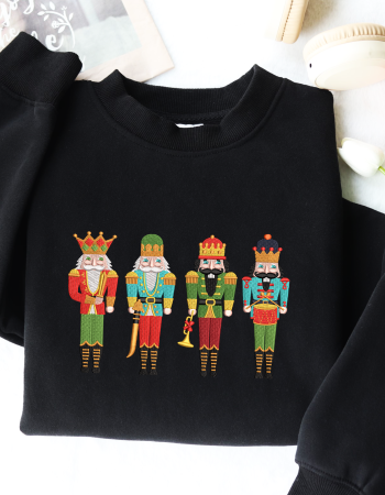 Nutcracker King Embroidered Sweatshirt – Christmas Holiday Crewneck