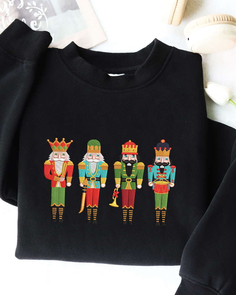 Nutcracker King Embroidered Sweatshirt – Christmas Holiday Crewneck