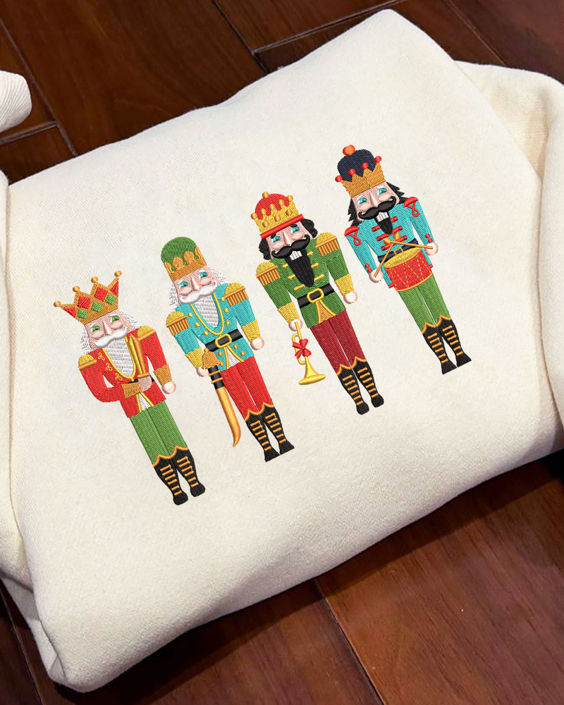 Nutcracker King Embroidered Sweatshirt – Christmas Holiday Crewneck