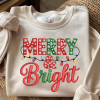 Merry & Bright Embroidered Sweatshirt – Christmas Holiday Crewneck