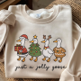 Just a Jolly Goose Embroidered Sweatshirt – Funny Christmas Holiday Crewneck