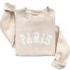 Paris France Embroidered Sweatshirt – Sand Unisex Pullover