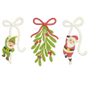 Christmas Elf & Santa Ornament Embroidery Design – Digital File