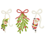 Christmas Elf & Santa Ornament Embroidery Design – Digital File