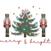 Merry & Bright Nutcracker Christmas Tree Embroidery Design – Digital File