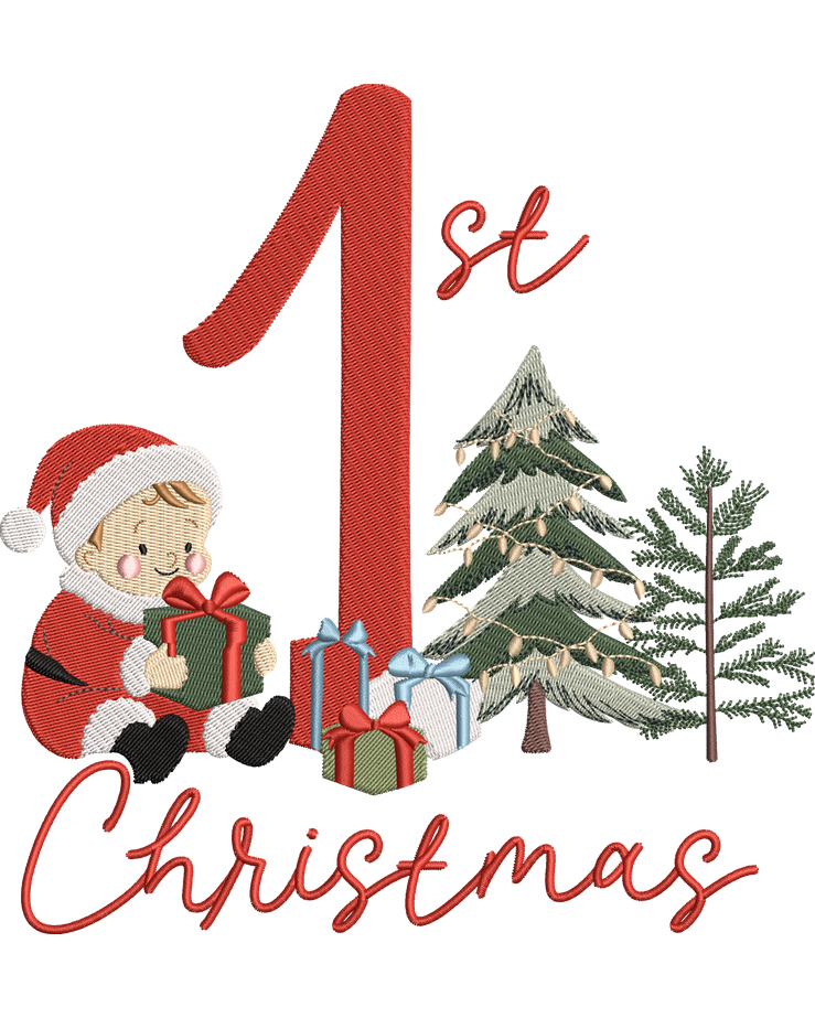 Baby’s First Christmas Embroidery Design – Digital File