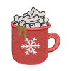 Christmas Hot Cocoa Mug Embroidery Design – Digital File