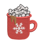 Christmas Hot Cocoa Mug Embroidery Design – Digital File