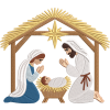 Nativity Scene Embroidery Design – Digital File