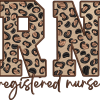 RN Registered Nurse Embroidery Design – Leopard Print Nurse Digital File