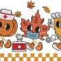 Fall Nurse Embroidery Design – Cute Pumpkin Leaf Medical Digital File
