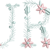 Christmas Floral Alphabet Embroidery Design – Monogram Letters A-Z Digital File