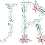 Christmas Floral Alphabet Embroidery Design – Monogram Letters A-Z Digital File