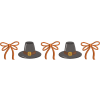 Pilgrim Hat & Autumn Bow Thanksgiving Embroidery Design – Digital File